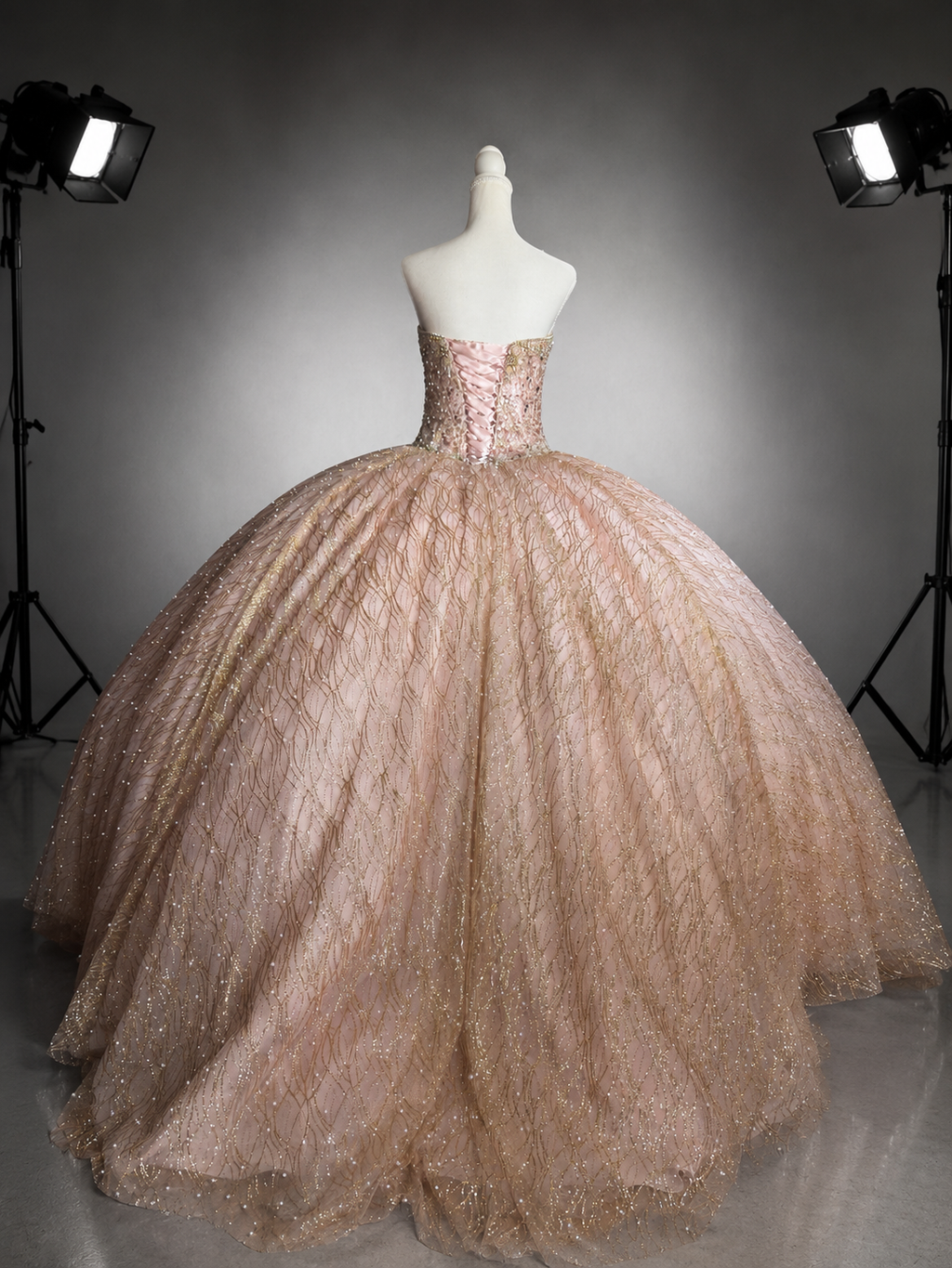 Blush Elegance – Luxury Blush Quinceañera Dress Rental