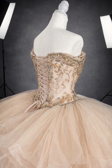 Champagne Elegance – Luxury Champagne Quinceañera Dress Rental