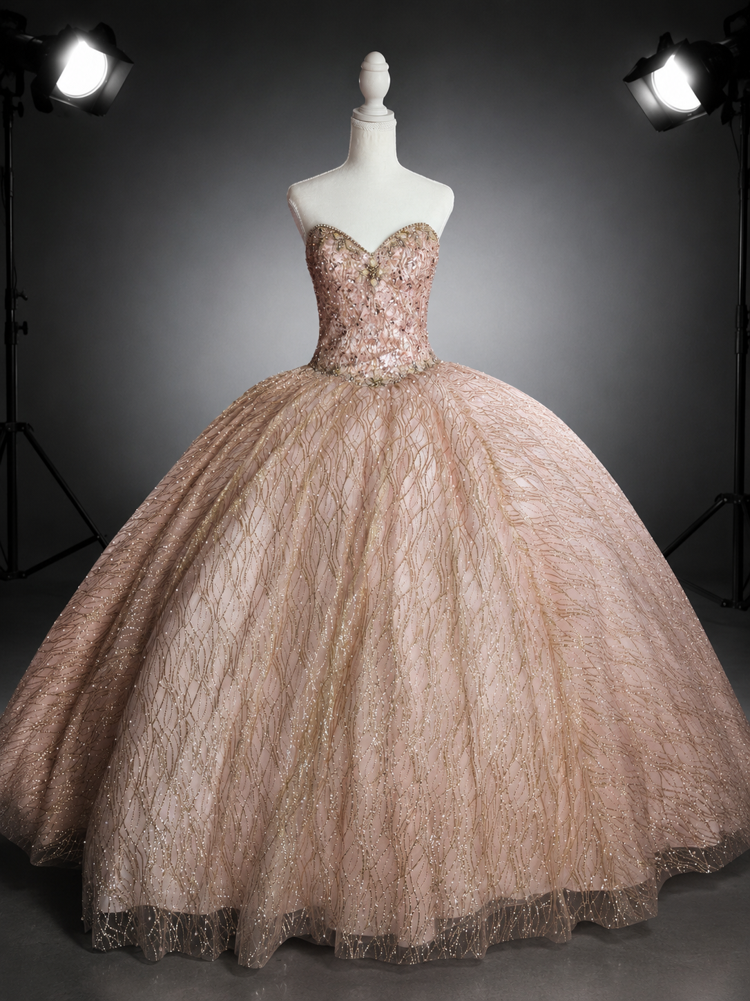 Blush Elegance – Luxury Blush Quinceañera Dress Rental