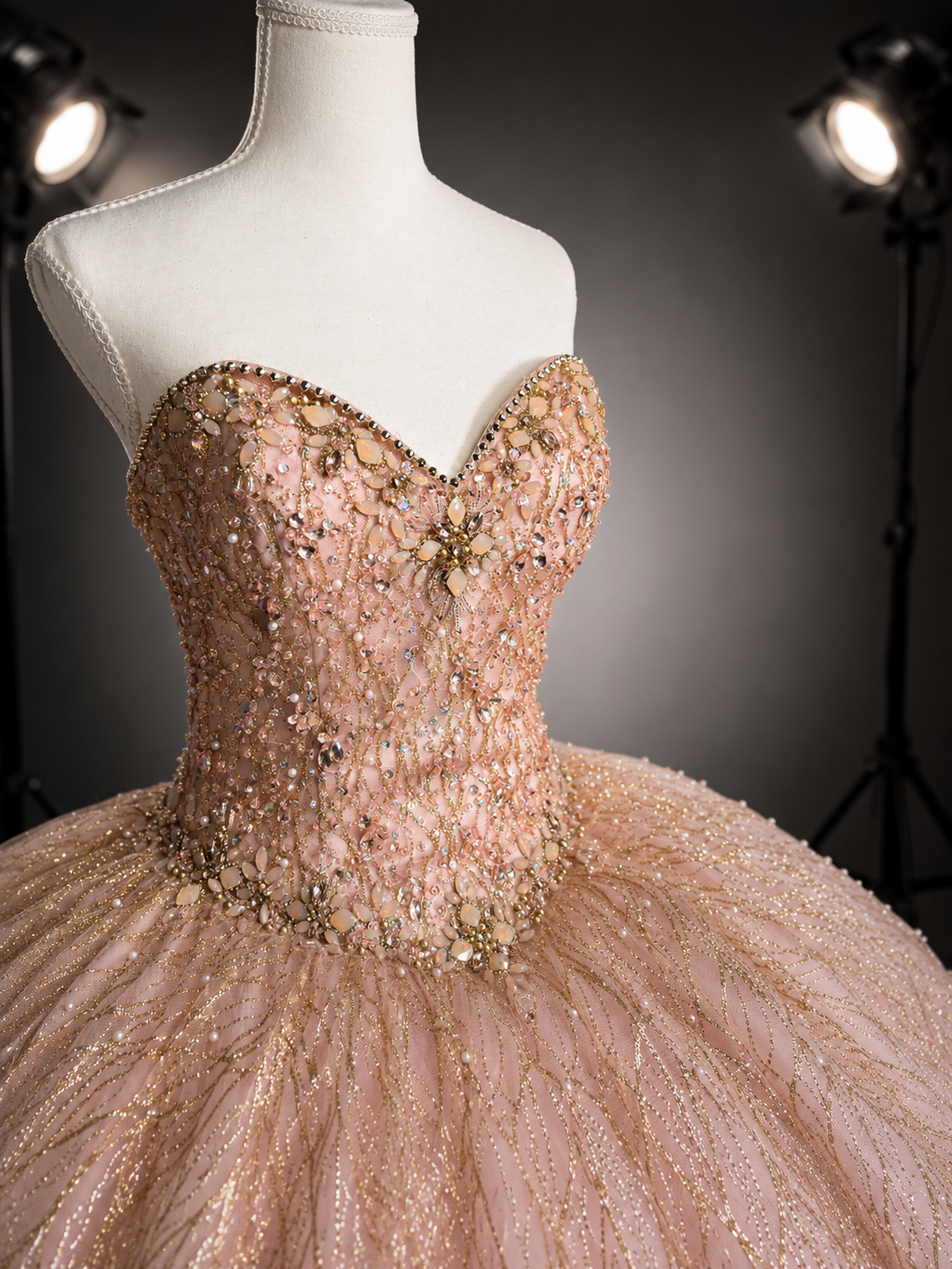 Blush Elegance – Luxury Blush Quinceañera Dress Rental