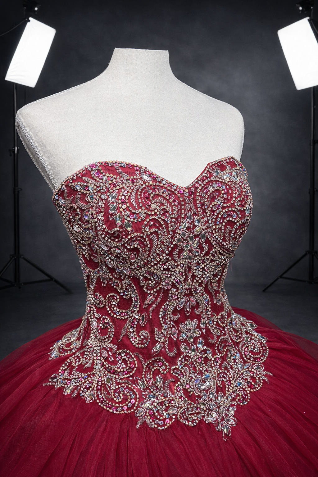 Ruby Royale – Luxury Red Quinceañera Dress Rental