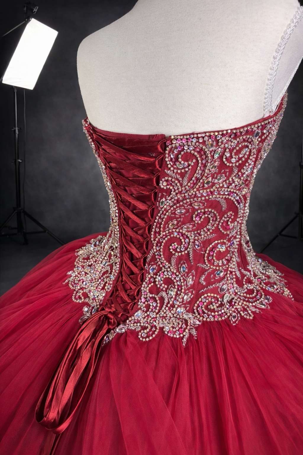 Ruby Royale – Luxury Red Quinceañera Dress Rental
