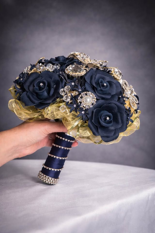 Royal Sapphire – Luxury Blue & Gold Quinceañera Dress Rental